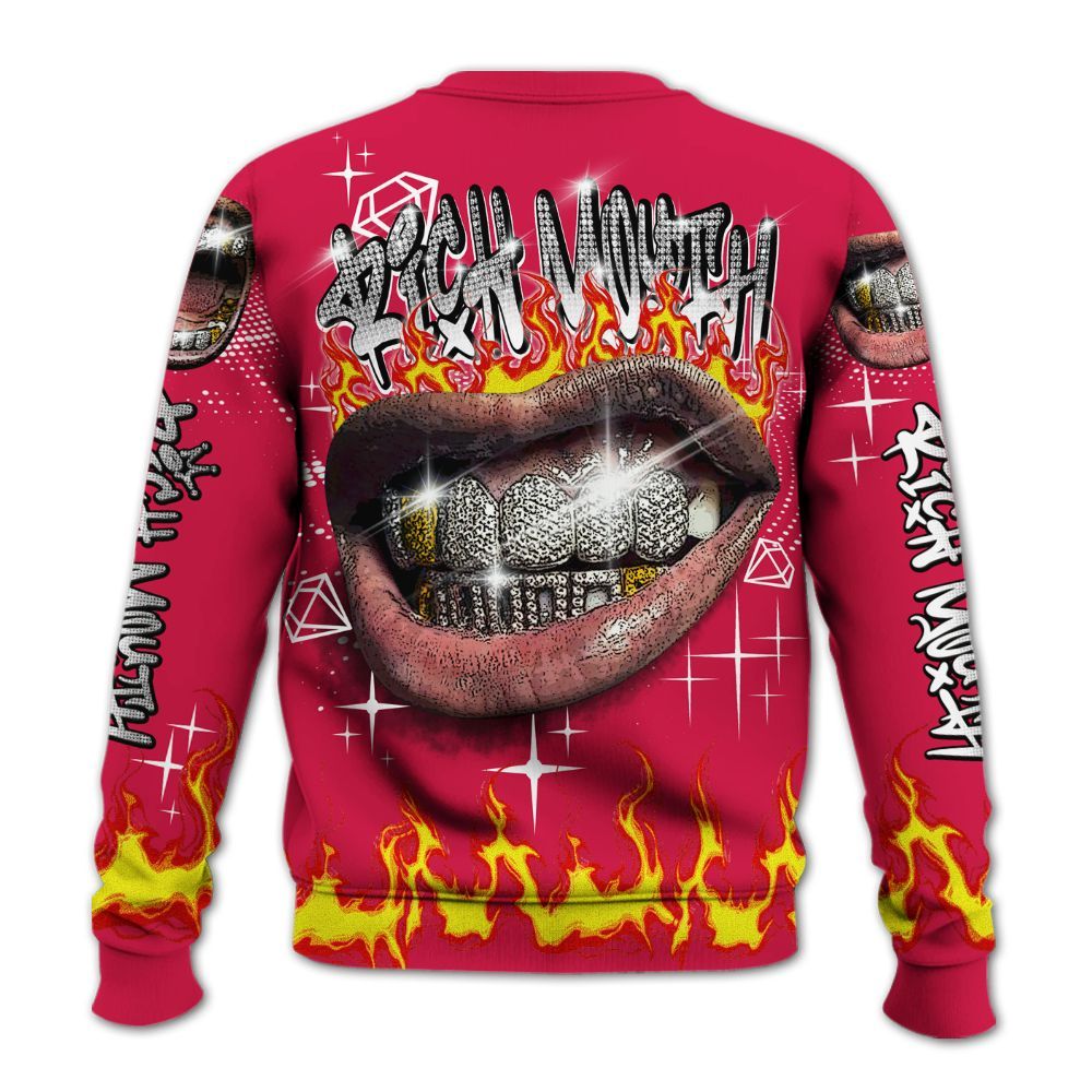 Sweatshirt To Match Black Toe 14s - Rich Mouth Fire Rap Retro 90s All Over Print