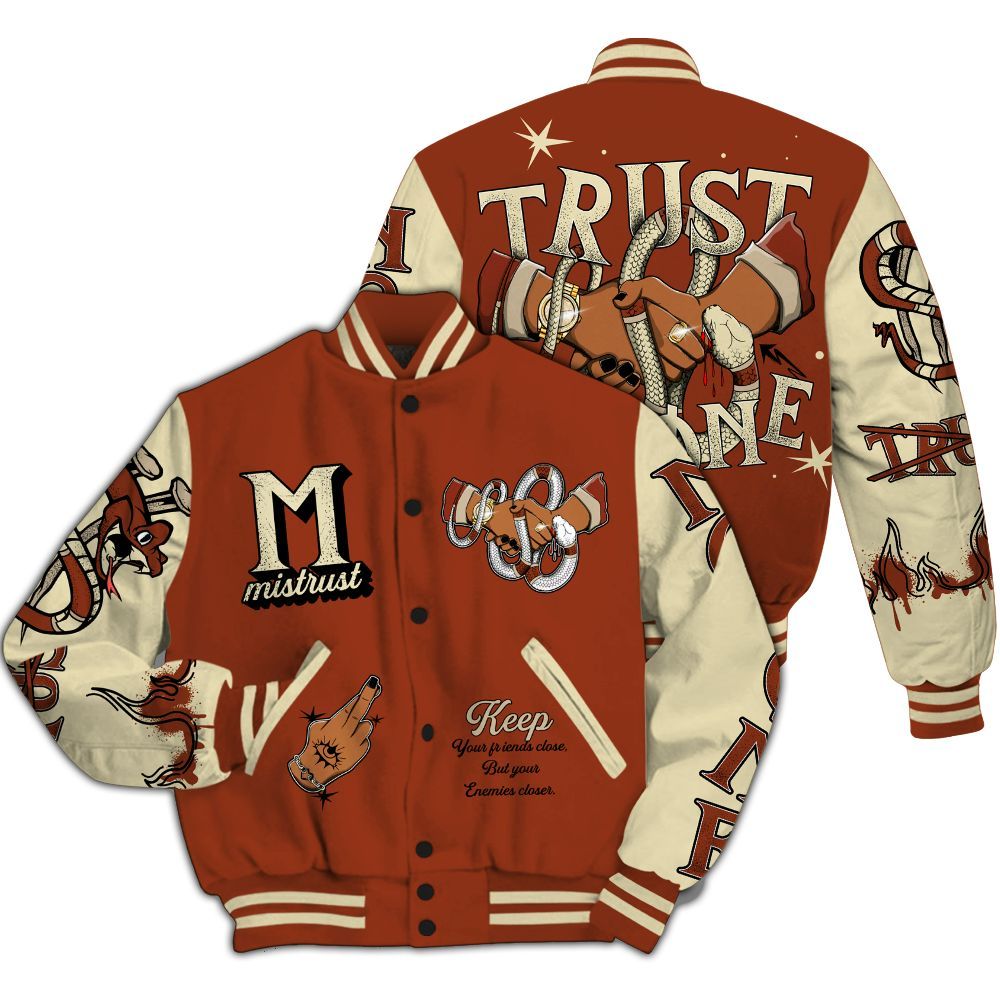 Varsity Jacket To Match Retro Eastside Golf 12s - Trust No One Snake-Bite Street Style All Over Print
