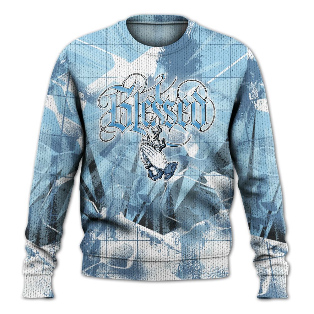 Sweater To Match Legend Blue 11s - God Blessed Graphic