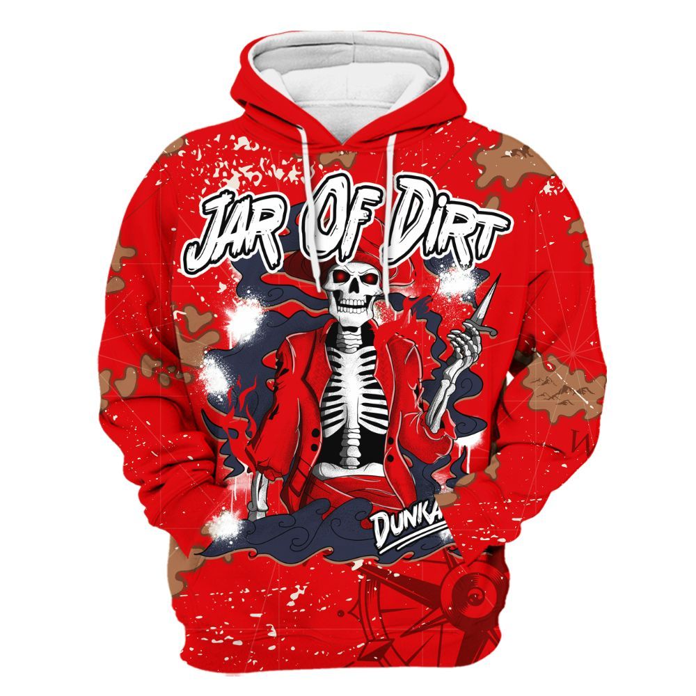 Hoodie To Match Low OG Howard Bison 1s - Skeleton Jar Of Dirt Retro All Over Print
