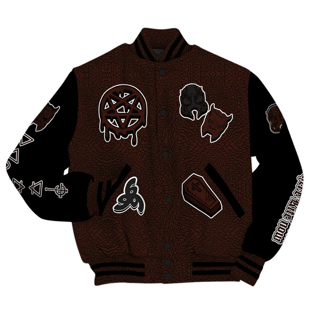 Varsity Jacket To Match Air Force 1 Low Halloween Skull 2024 - Apocalypse Skeleton All Over Print