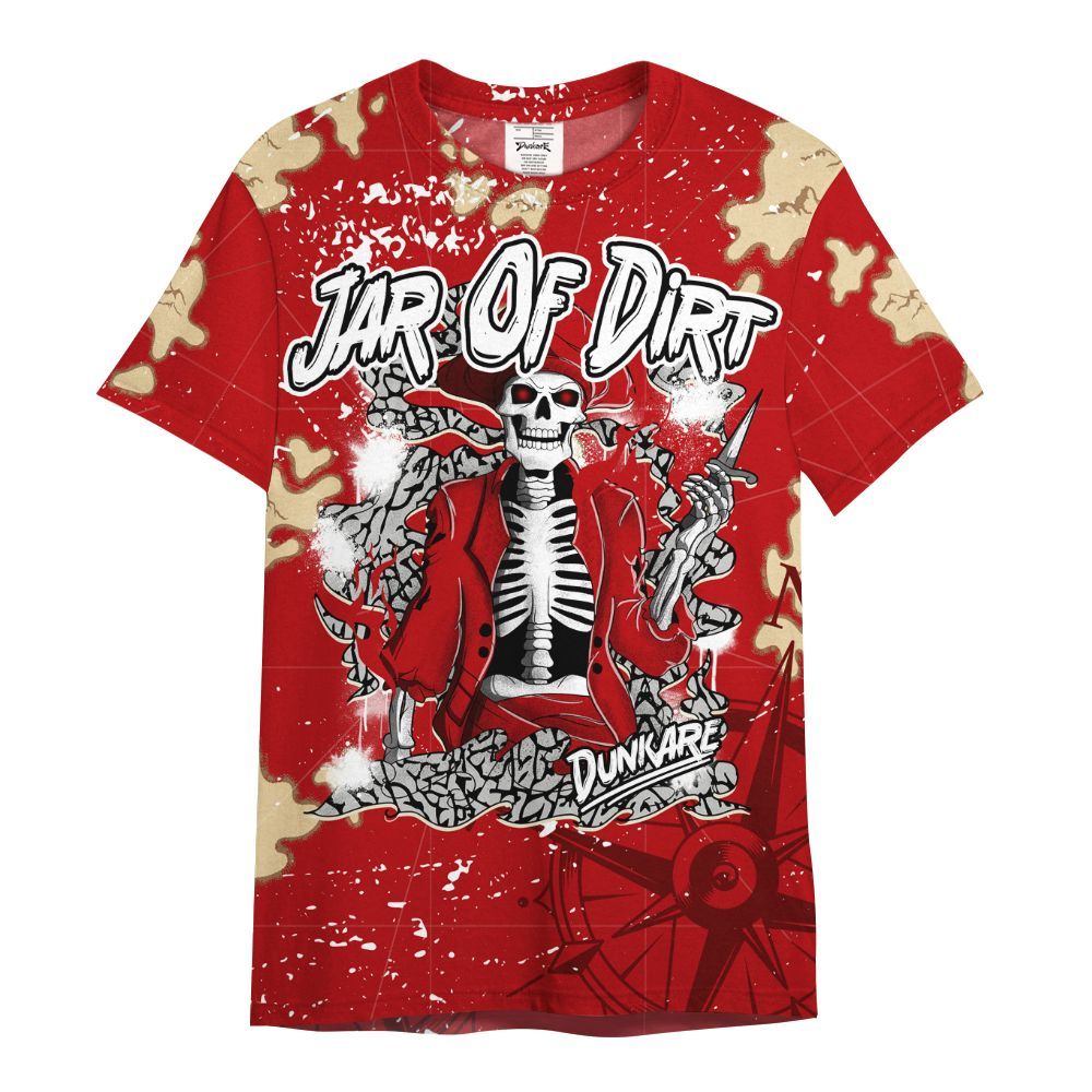 Shirt To Match Cement Grey 3s - Skeleton Jar Of Dirt Retro All Over Print