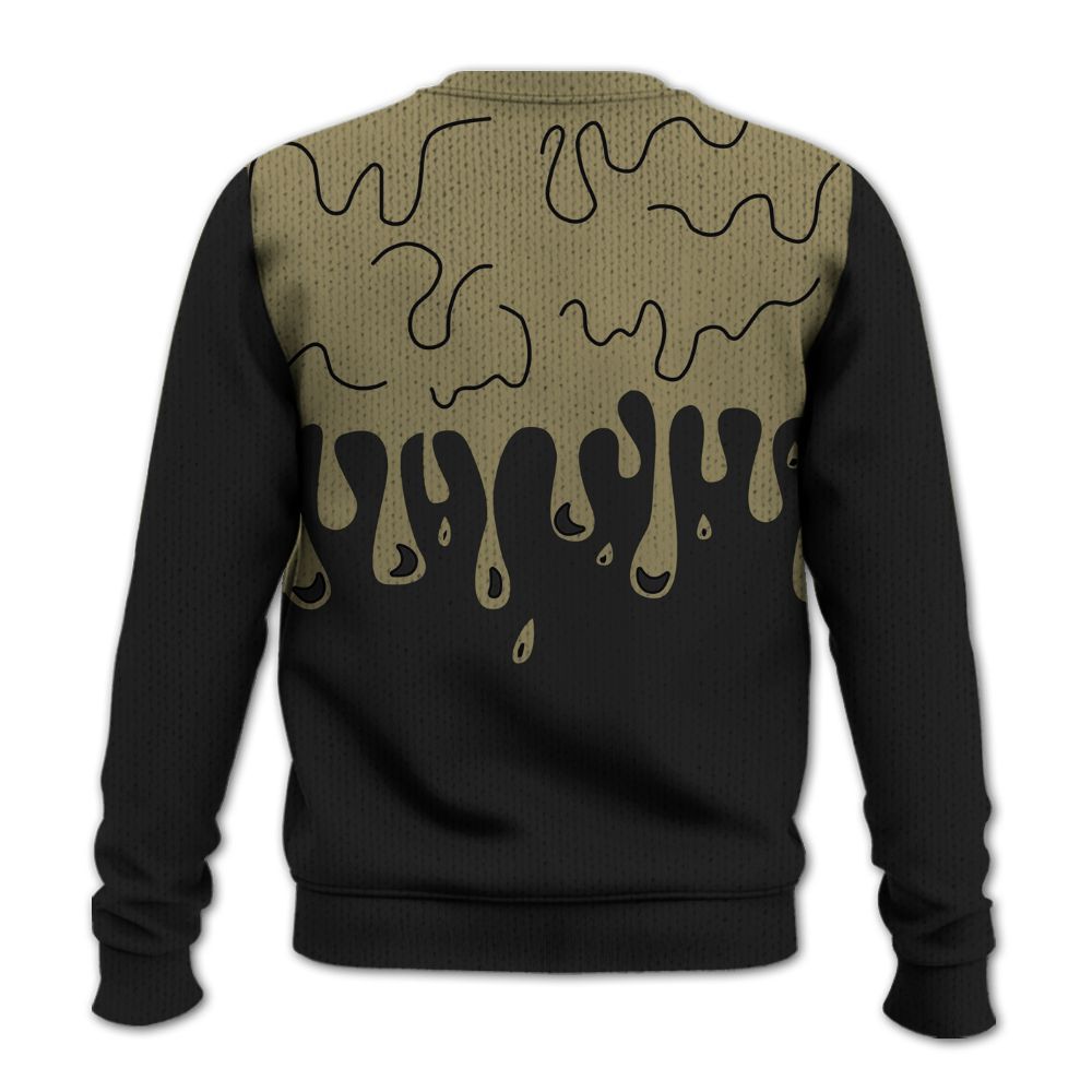 Knitted Sweater To Match Black Olive 7s - Snake Trust No One Drip