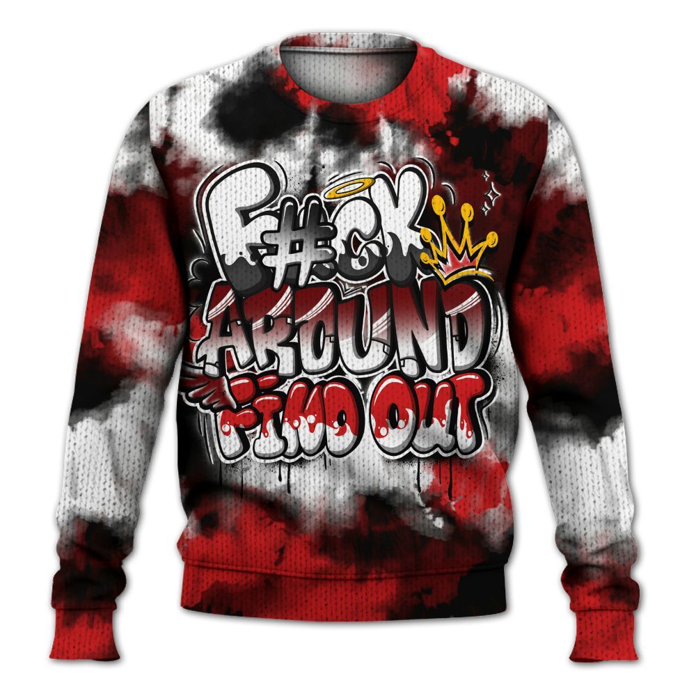 Knitted Sweater To Match Low Bred 11s - Tie Dye FK Around Find Out