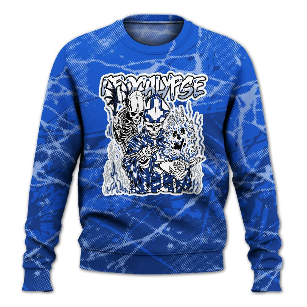 Sweatshirt To Match Air Foamposite One Royal - Apocalypse Skeleton Profound All Over Print