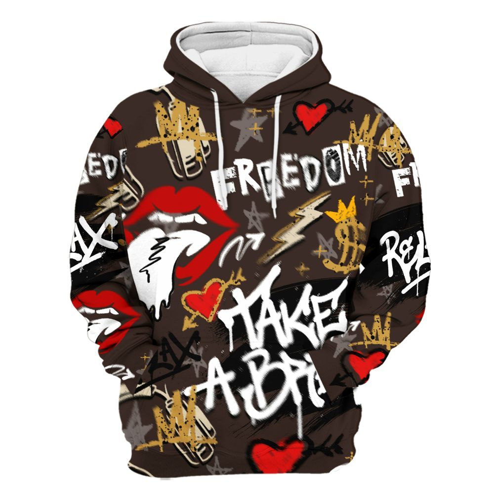 Hoodie To Match 2025 Retro Earth 5s - Take Break Freedom Graffiti Streetwear All Over Print