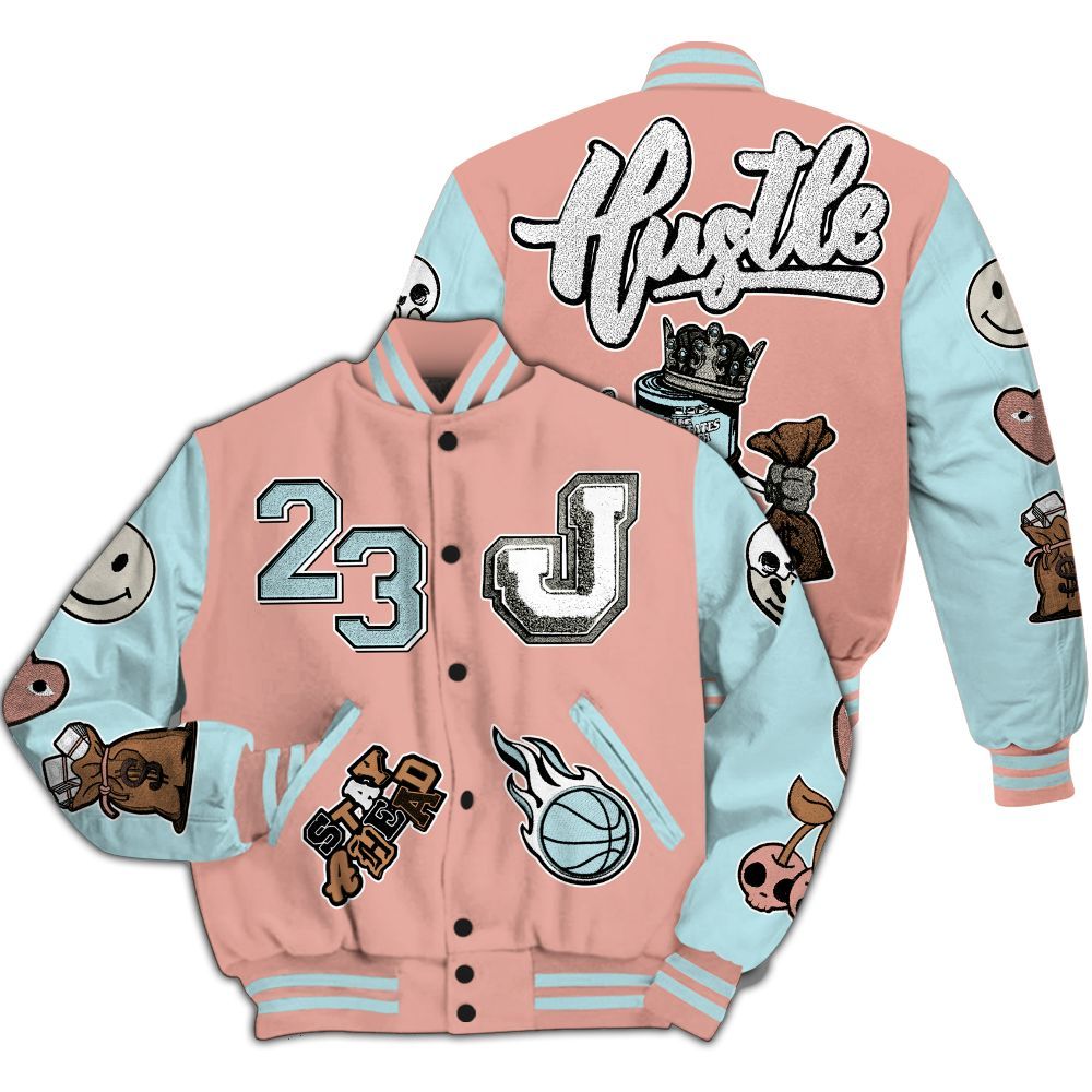Varsity Jacket To Match Dunk Low Glacier Arctic - Hustles Money Number 23 All Over Print