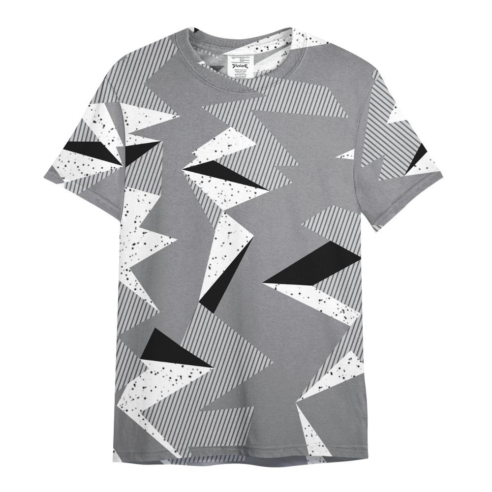 Shirt To Match Retro Wolf Grey 5s - Geometric Camouflage Pattern All Over Print