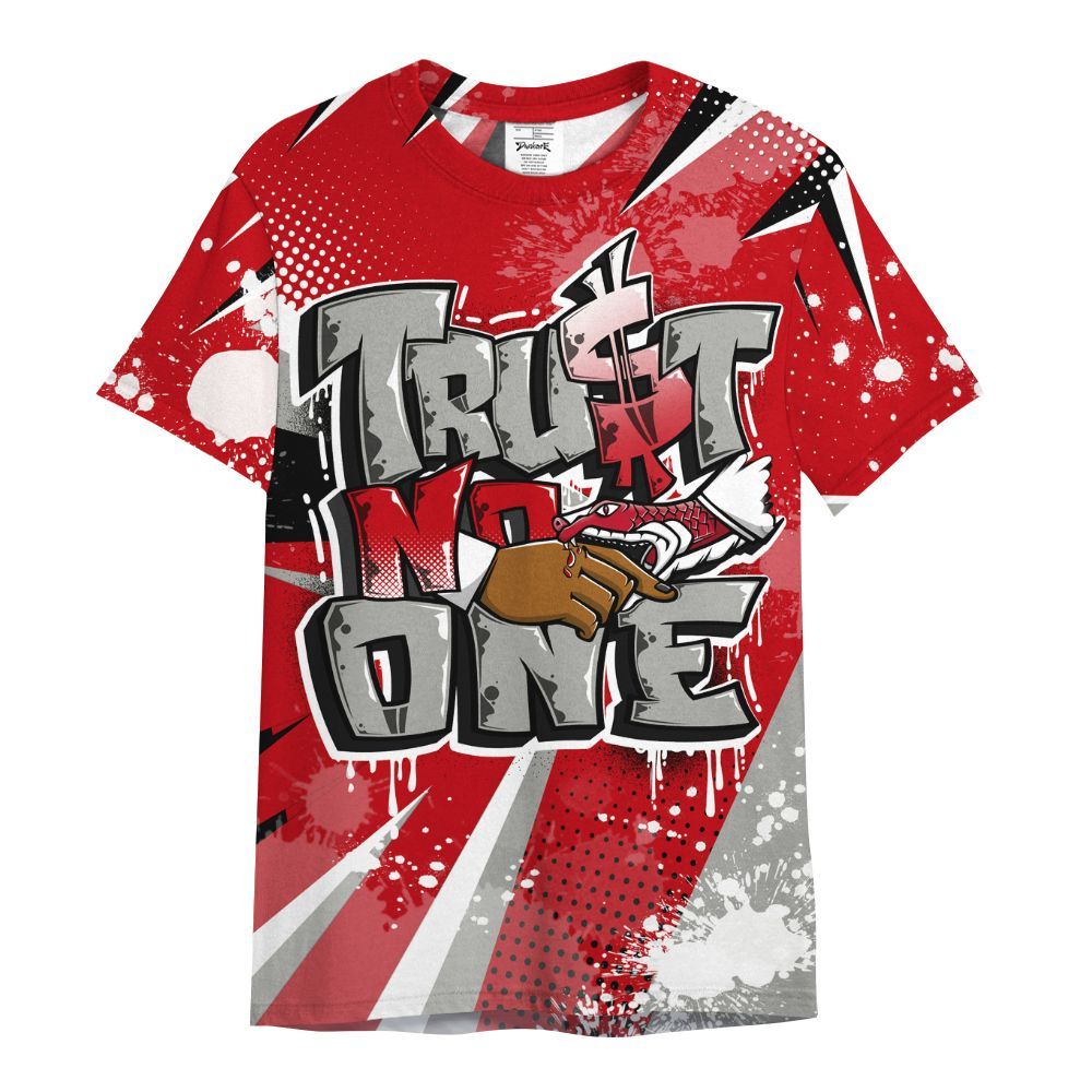 Shirt To Match Air Griffey Max Gray Reds 1s - Poly Trust No One Dripping All Over Print