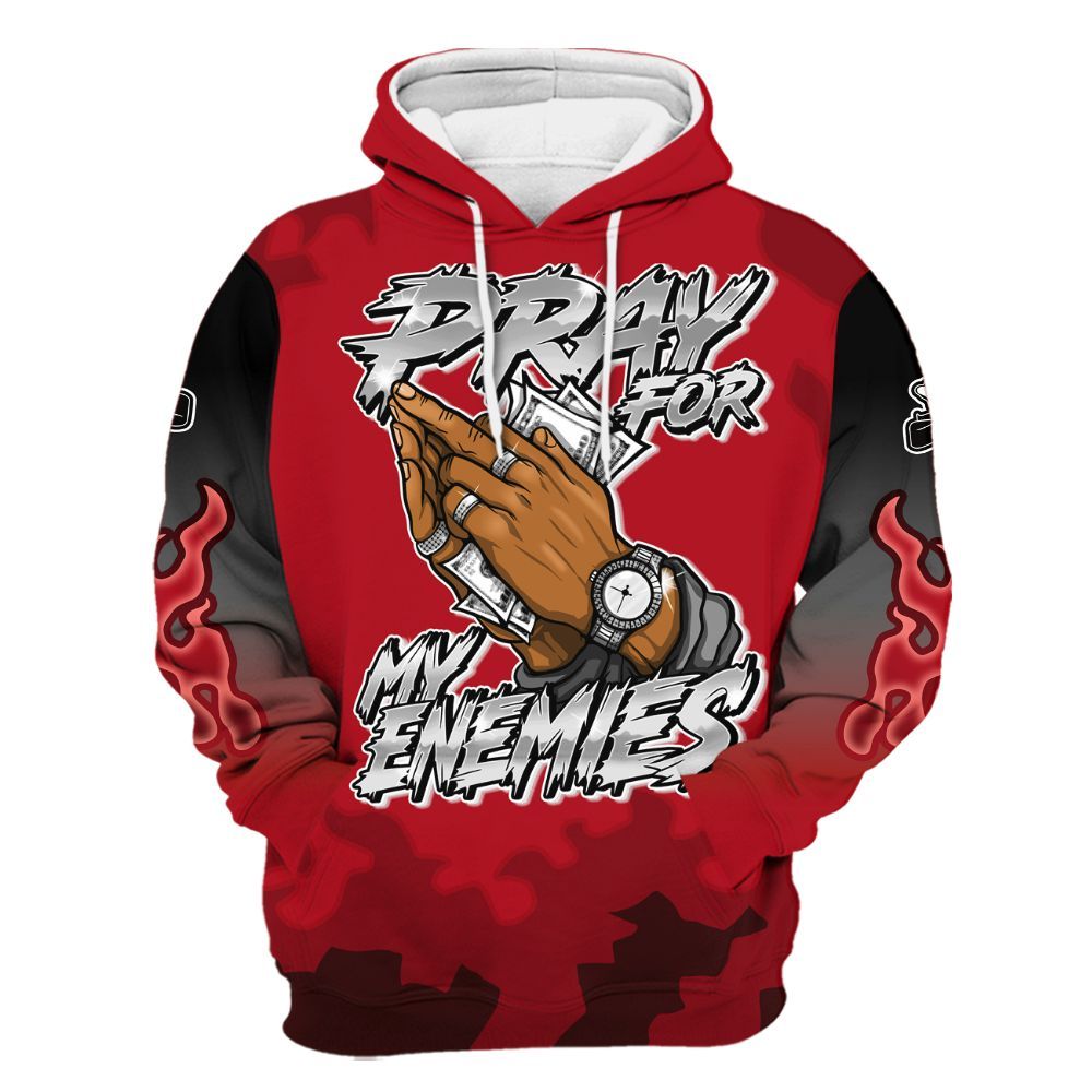 Hoodie To Match Bred Velvet 11s - Prayed For Enemies Graphic Blessing All Over Print