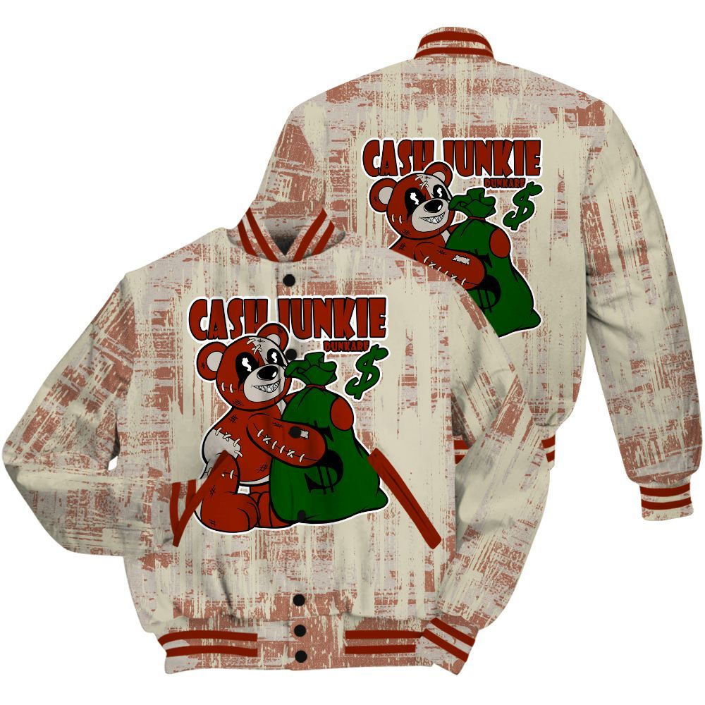 Varsity Jacket To Match El Grito 5s Shirt - Cashs Junkie Bear Glitch Art All Over Print