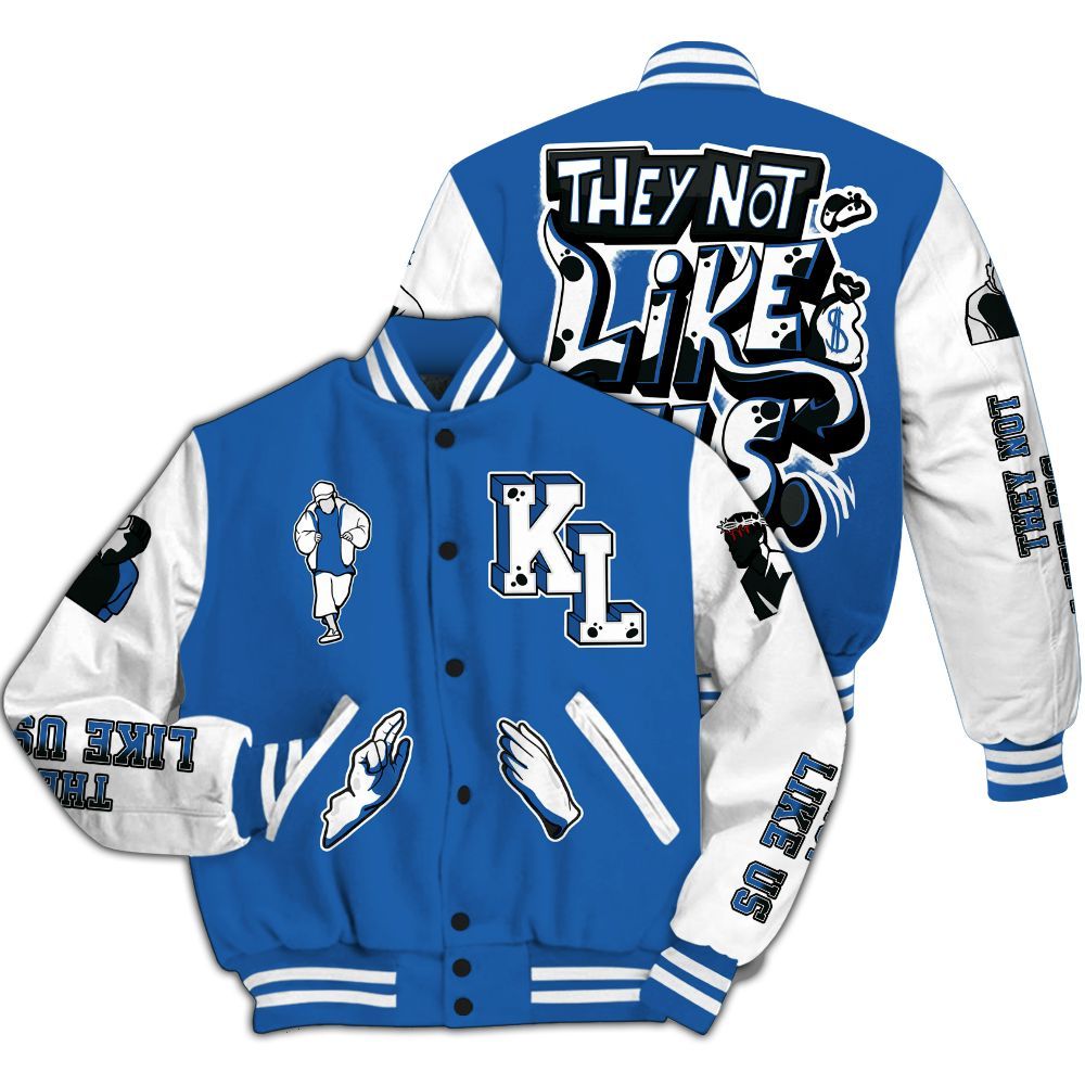 Varsity Jacket To Match Brave Blue 13s - Dislike Us Graphic All Over Print
