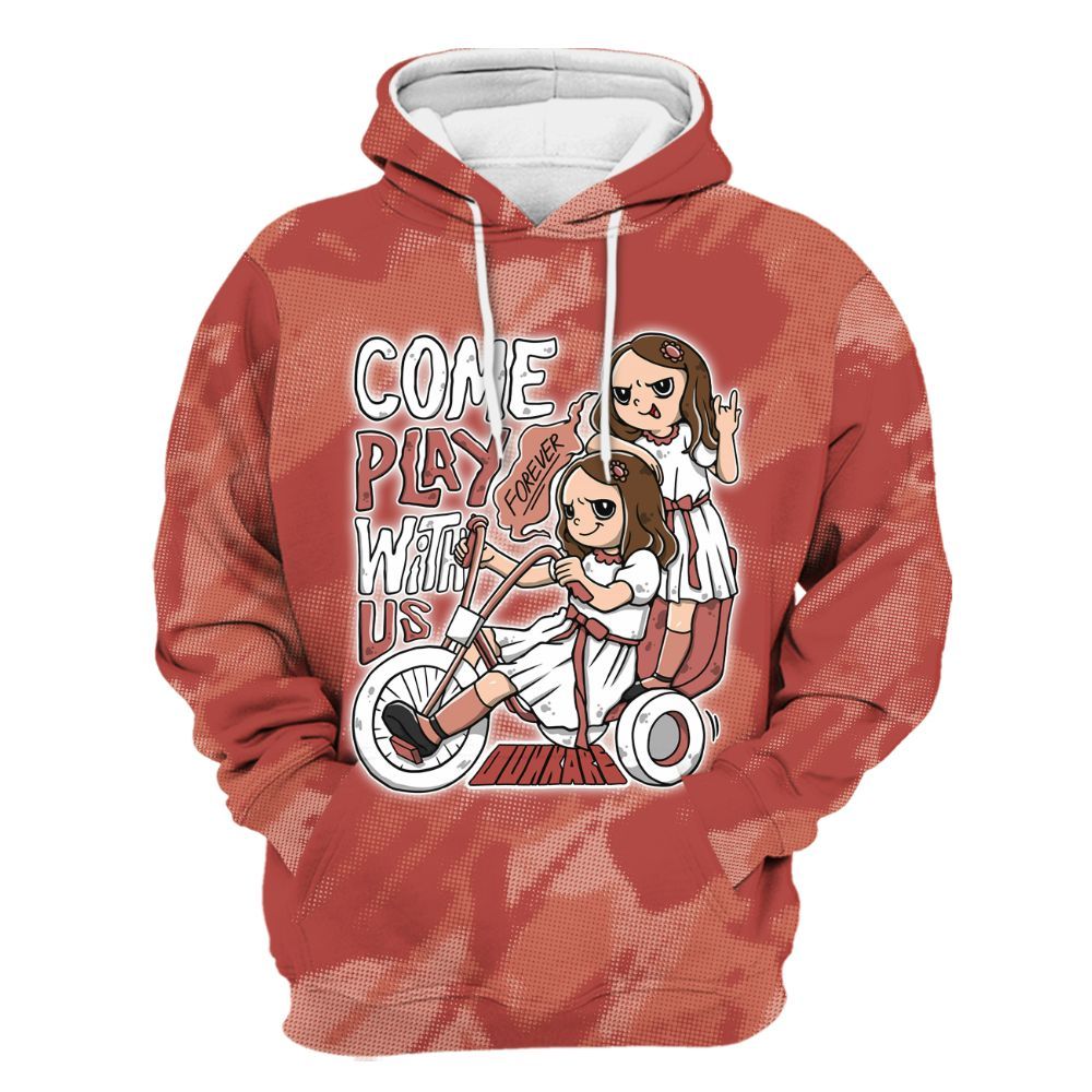 Hoodie To Match Dune Red 13s - Come Hangout Halloween Abstract Halftone All Over Print