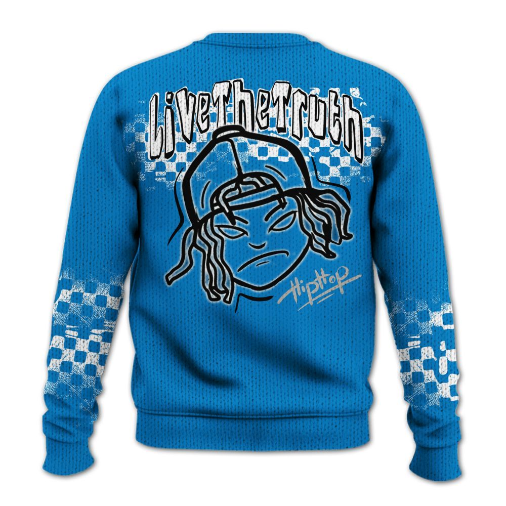 Knitted Sweater To Match Industrial Blue 4s - Feel Life Street Style