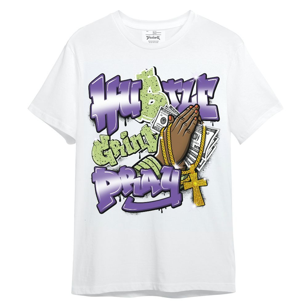 Shirt To Match Canyon Purple 4s - Hustle, Money Pray Streetwear Unisex Shirt