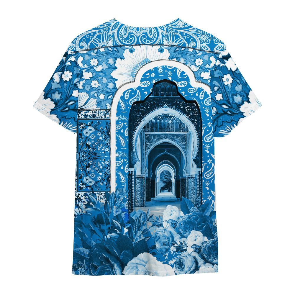 Shirt To Match Industrial Blue 4s - Angel Money Bag Military Blue 4s All Over Print