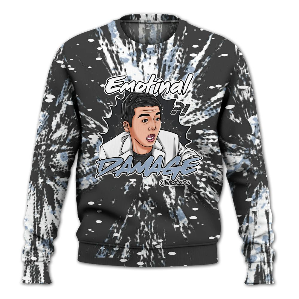 Sweatshirt To Match Reverse Black White 6s - Damaged Meme Shirt Unisex Outfit All Over Print