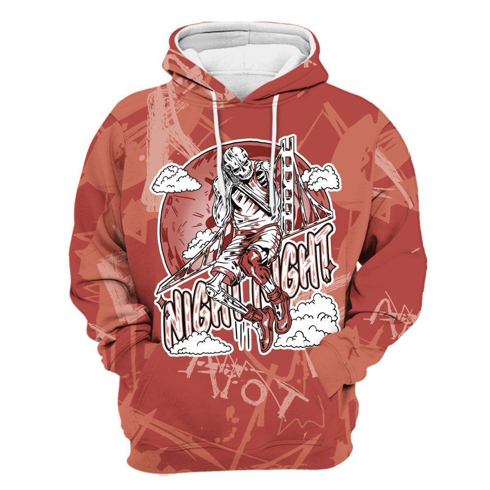 Hoodie To Match Dune Red 13s - Seeya Skeleton Messyz All Over Print