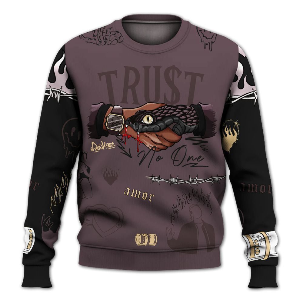 Sweatshirt To Match AMM Black 3s - Snake Trust No One All Over Print