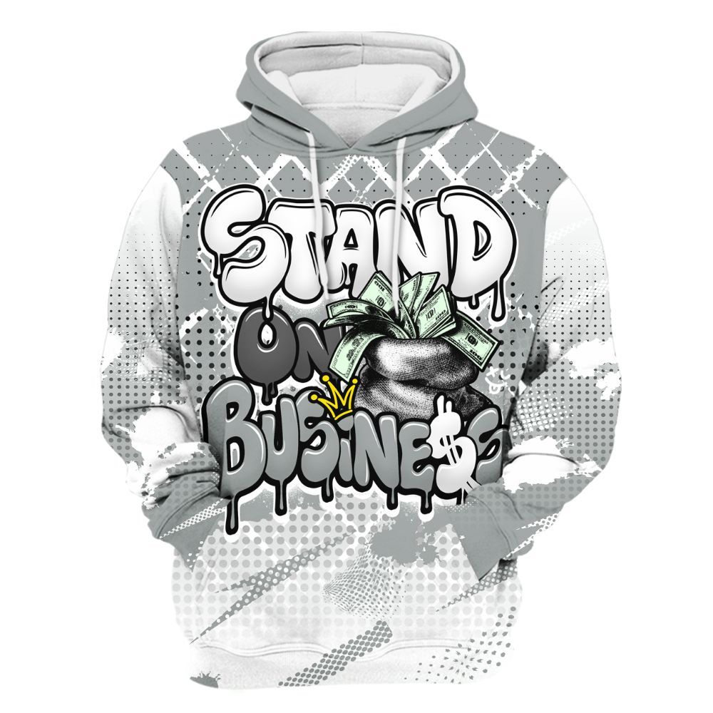 Hoodie To Match Dunk Low White Light Smoke Grey - Halftone Stand Business Dripping All Over Print