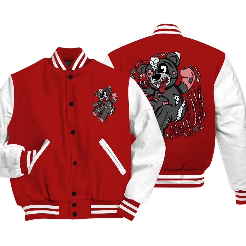 Varsity Jacket To Match Red Taxi 12s Vasity Jacket - Havok Bear Vasity Jacket Unisex