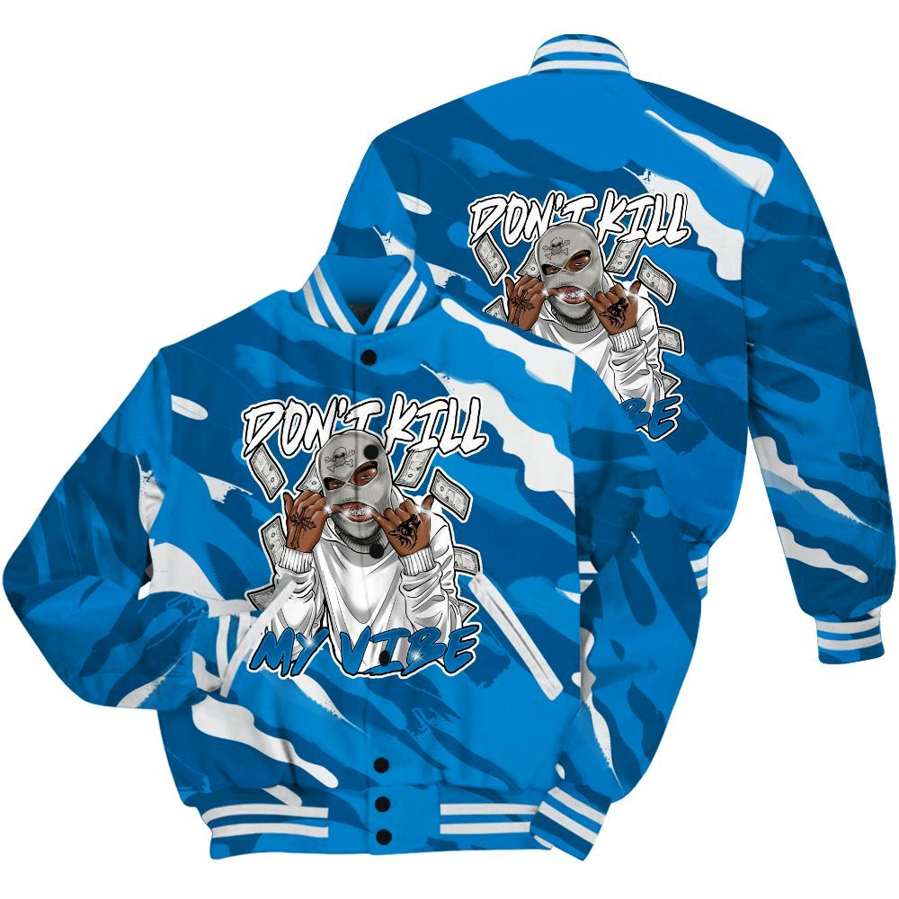 Varsity Jacket To Match Industrial Blue 4s Shirt - Vibe.Unique Colored All Over Print