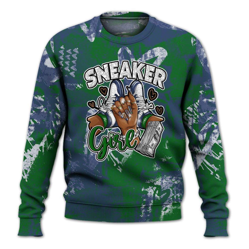 Sweatshirt To Match Midnight Navy 13s - Sneakerz Girlz Heart Grunge All Over Print