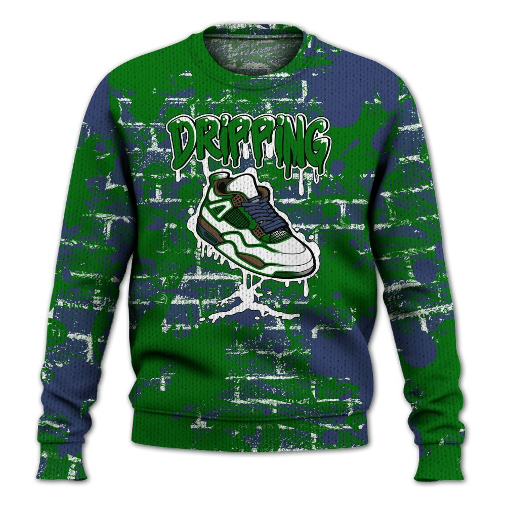 Knitted Sweater To Match Midnight Navy 13s - Dripping Shoe 4S Graphic Street Art