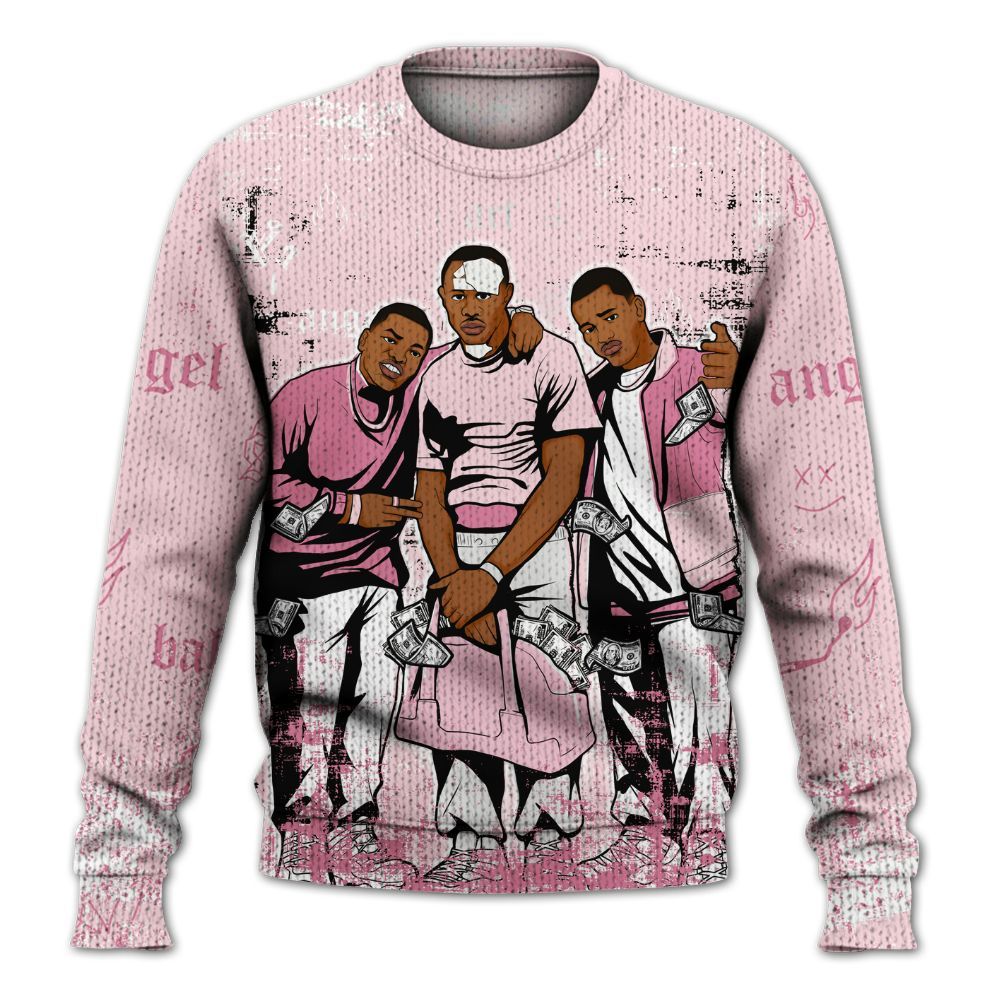Sweater To Match GS Pearl Pink 12s Shirt, Paid In Full Money Graphic
