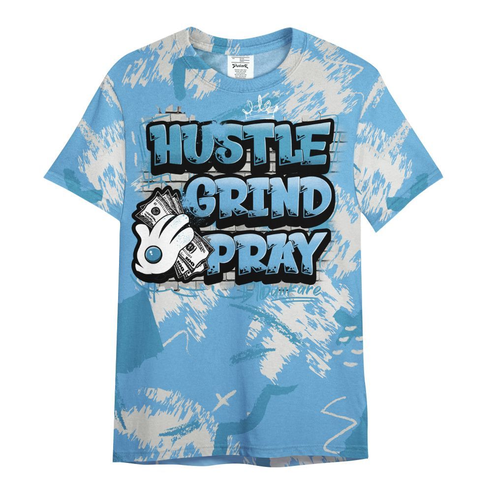Shirt To Match SB Dunk Low University Blue - Hustle Grind Pray Retro All Over Print