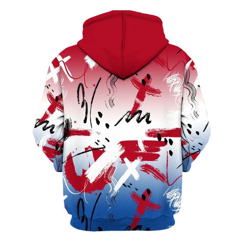 Hoodie To Match Air Griffey Max Black Red Navy Blue 1s - Money Hustle Grind Pray All Over Print