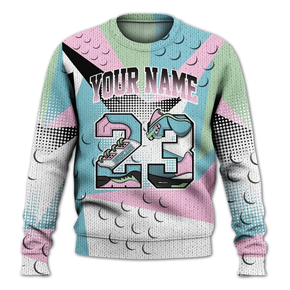 Knitted Sweater To Match SB Dunk Low Visty - Poly Custom Name Number 23 5s