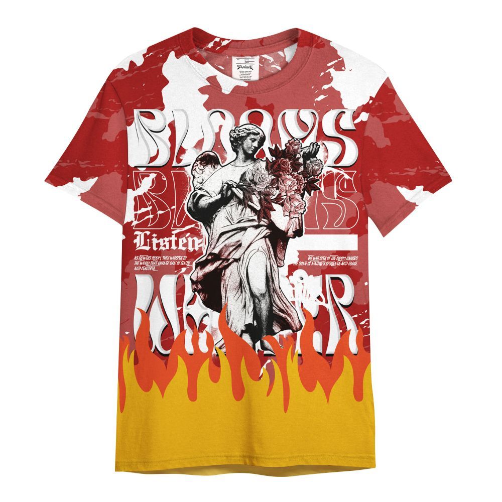 Shirt To Match Red Taxi 12s - Blooms Whisper Retro Red Taxi 12s Outfit All Over Print