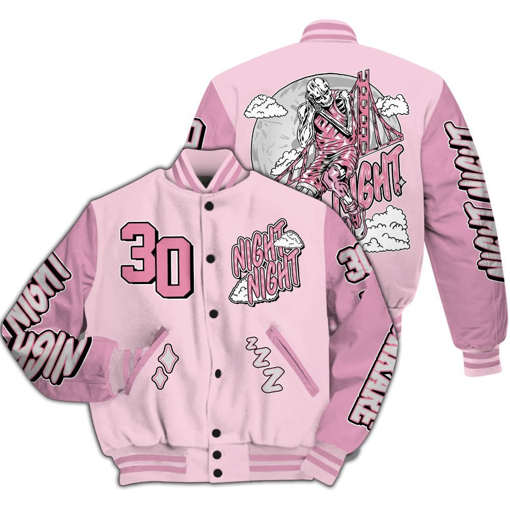 Varsity Jacket To Match Orchid 4s - Seeya Skeleton All Over Print