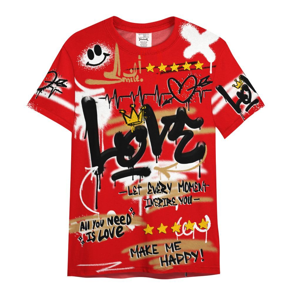 Shirt To Match Kobe 5 Red Year Of The Mamba - Happy Love Beats Graffiti Streetwear All Over Print