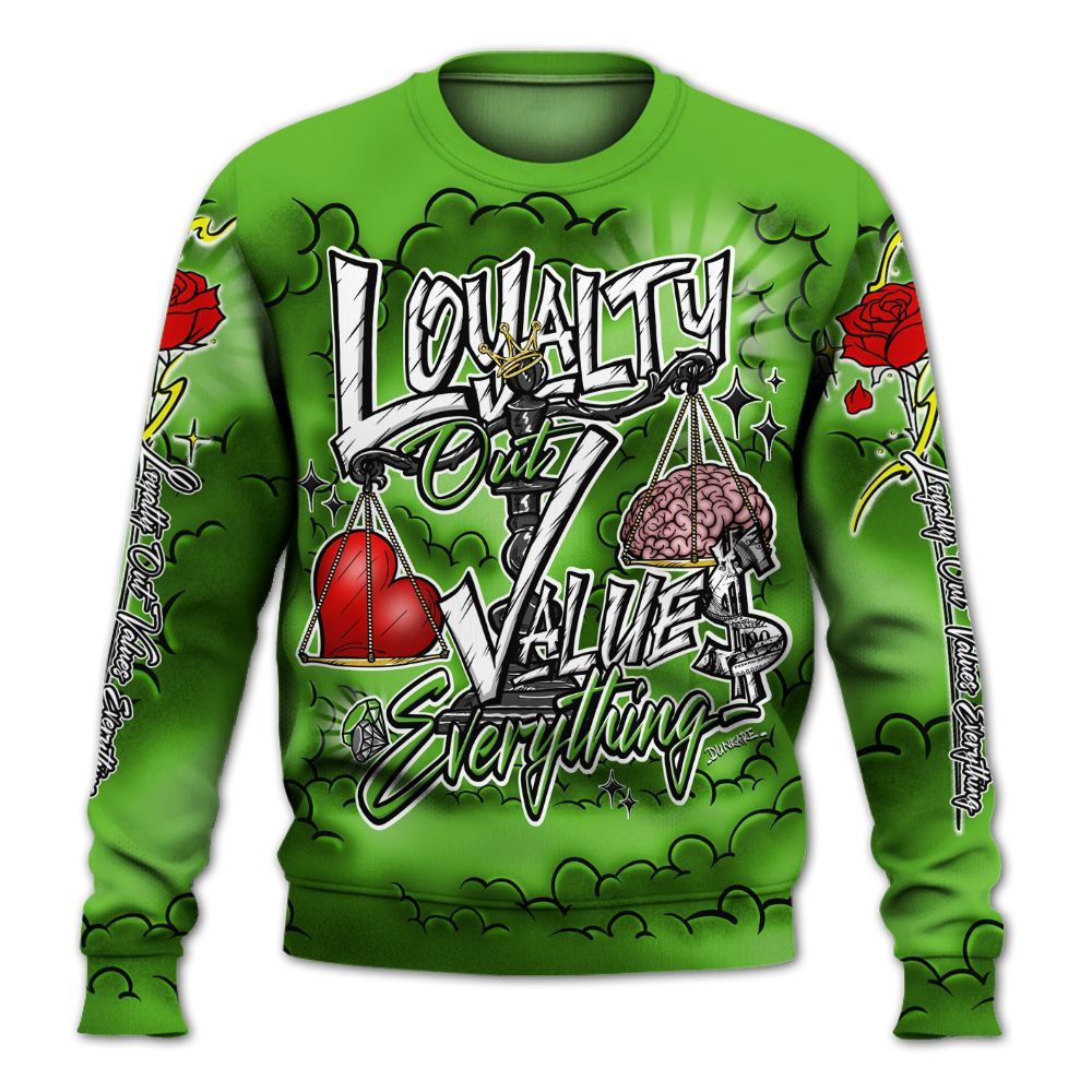 Sweatshirt To Match Air Foamposite One Volt - Loyalty Wins Everything All Over Print