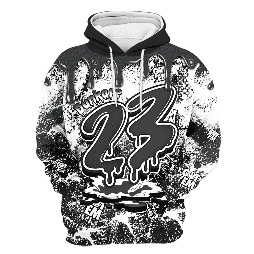 Hoodie To Match Black Cat 3s - Dripping 23 Drip All Over Print