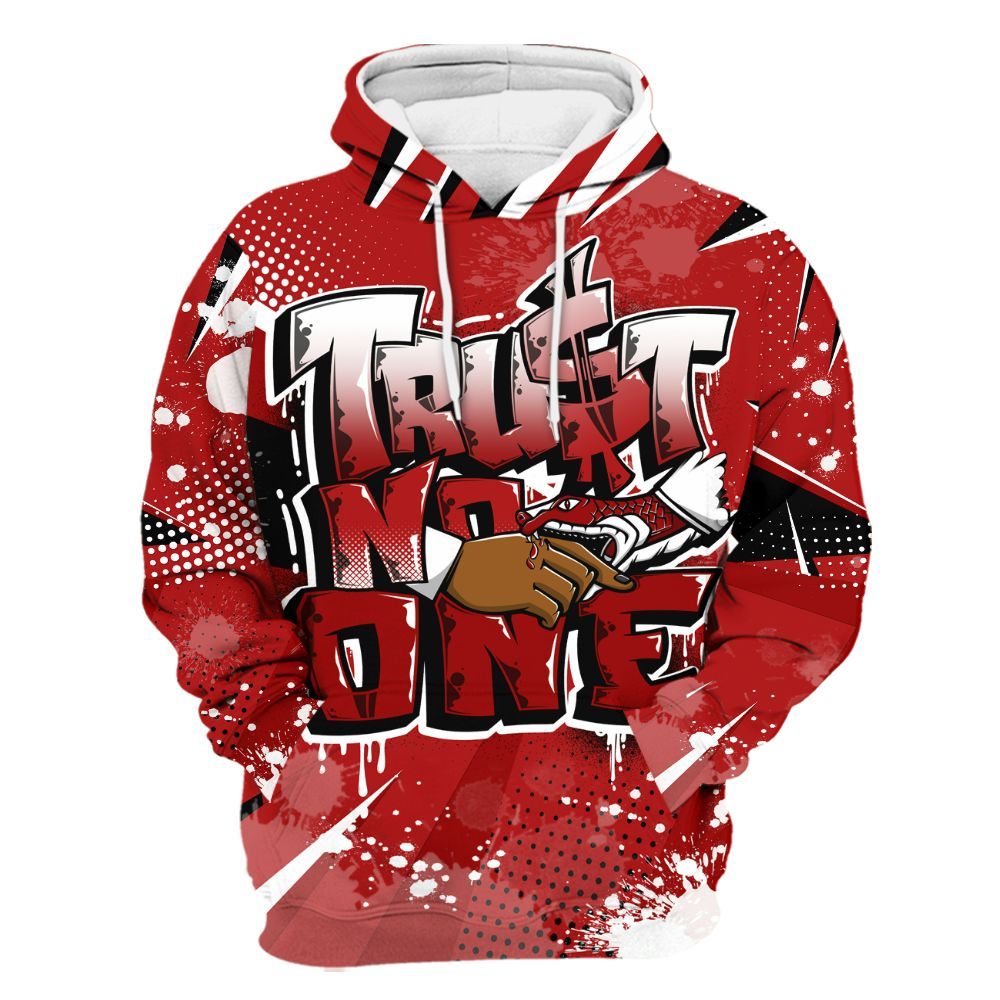 Hoodie To Match Low Terror White University Red 1s - Poly Trust No One Dripping All Over Print
