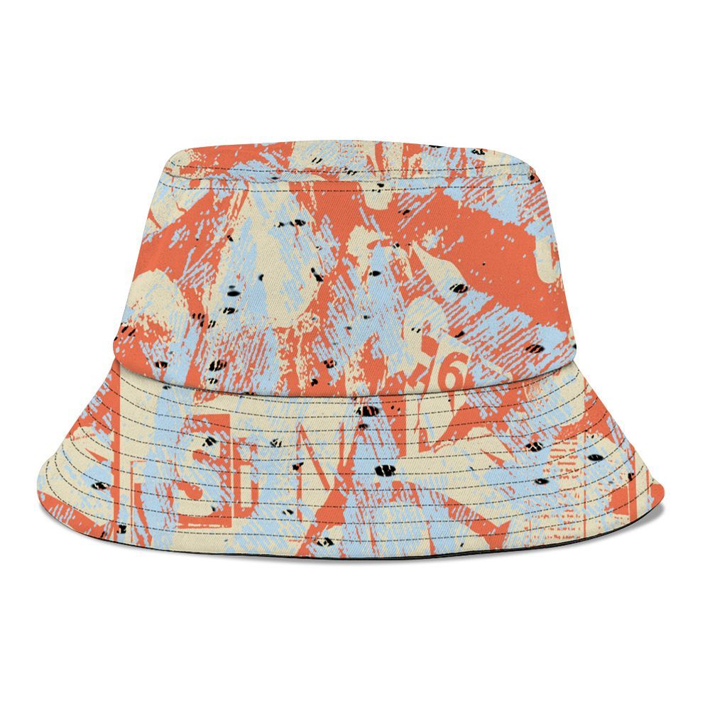 Bucket Hat To Match DJ Khaled Crimson Bliss 5s - Grunge Pattern Graphic