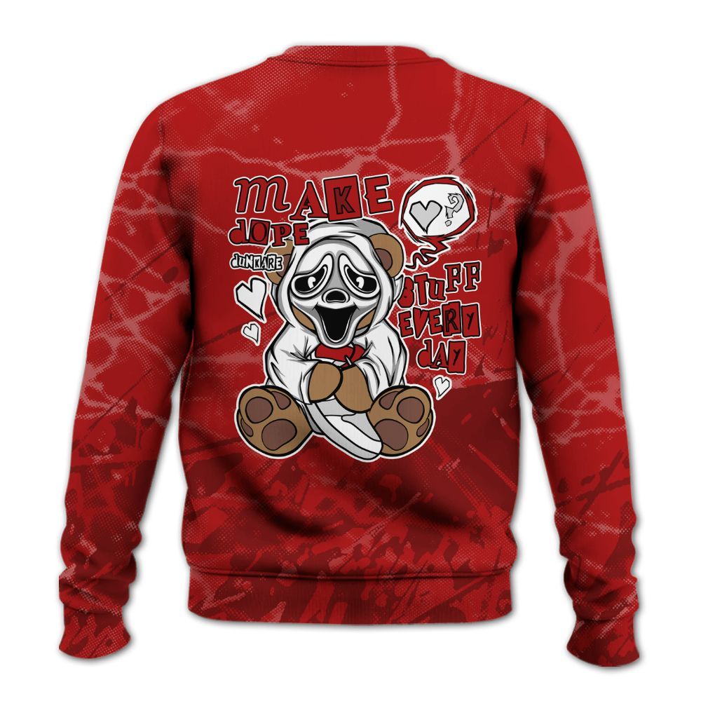 Sweatshirt To Match Red Taxi 12s - Make Dopes Bear Profound All Over Print
