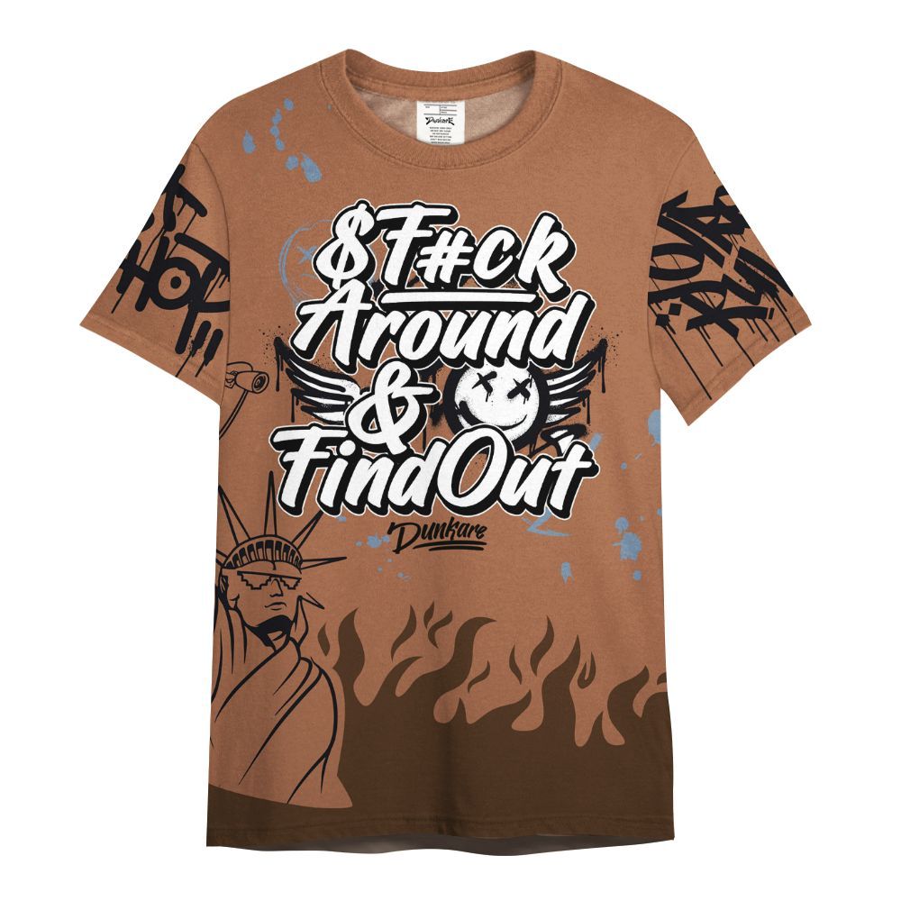 Shirt To Match Air Foamposite Metallic Copper - Graphic Fck Around Find Out All Over Print