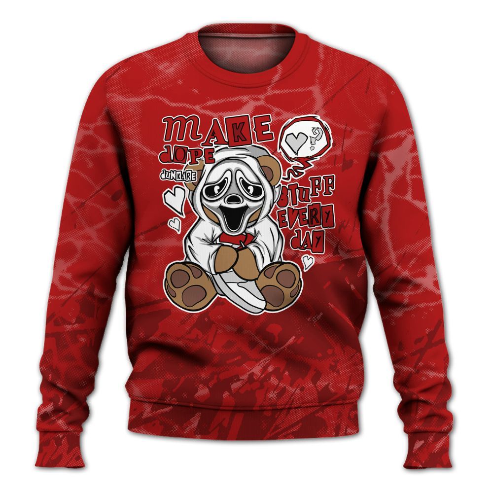 Sweatshirt To Match Red Taxi 12s - Make Dopes Bear Profound All Over Print