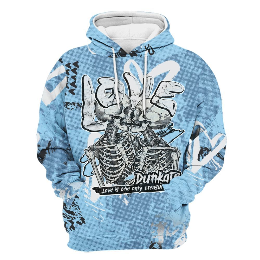 Hoodie To Match Legend Blue 11s - Skull Love All Over Print