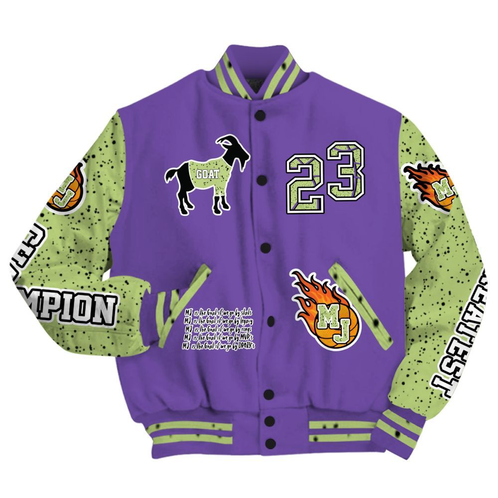 Varsity Jacket To Match Canyon Purple 4s - 23 G.0.A.T Jump Up Basketball All Over Print