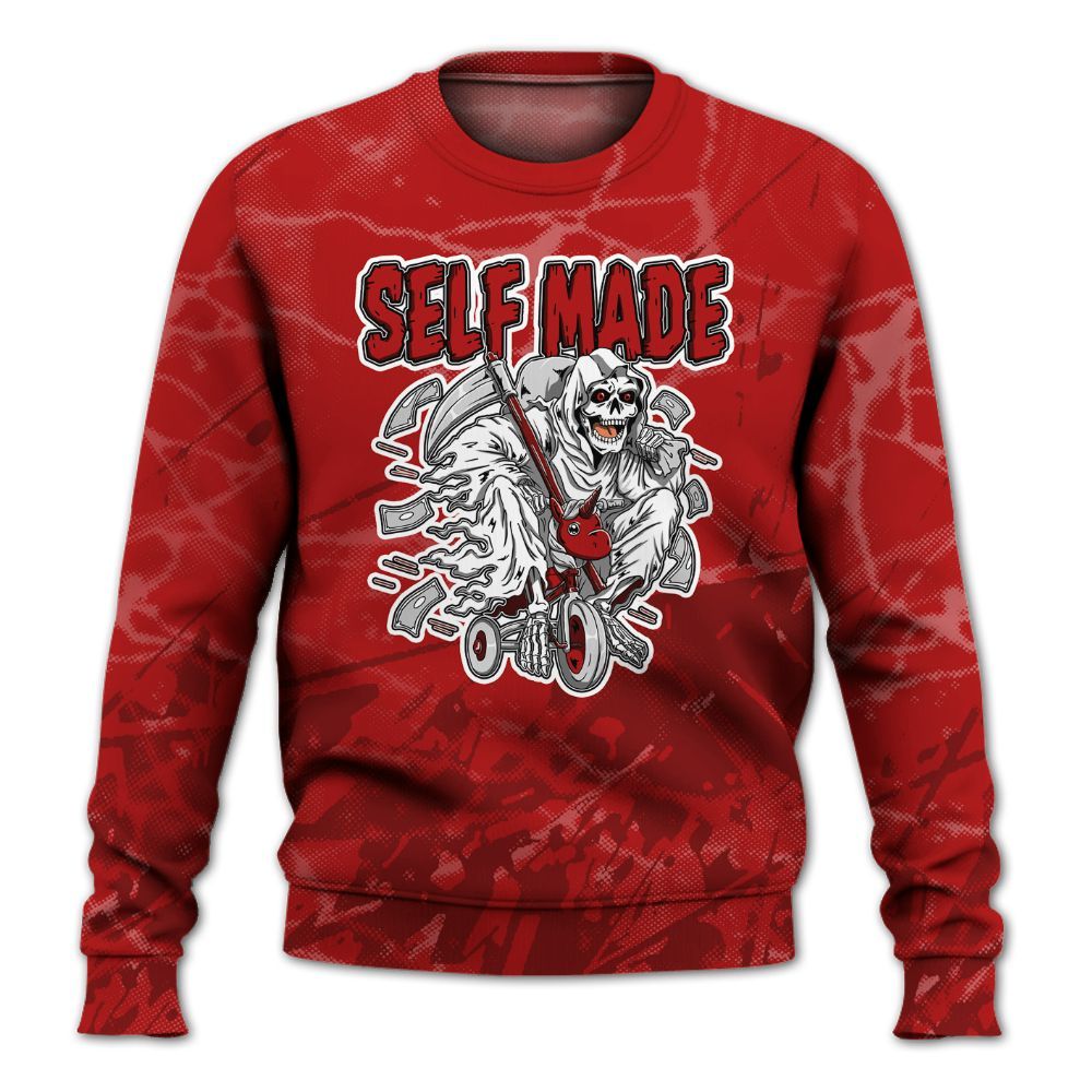 Sweatshirt To Match Red Taxi 12s - Self Make Skeleton Profound All Over Print