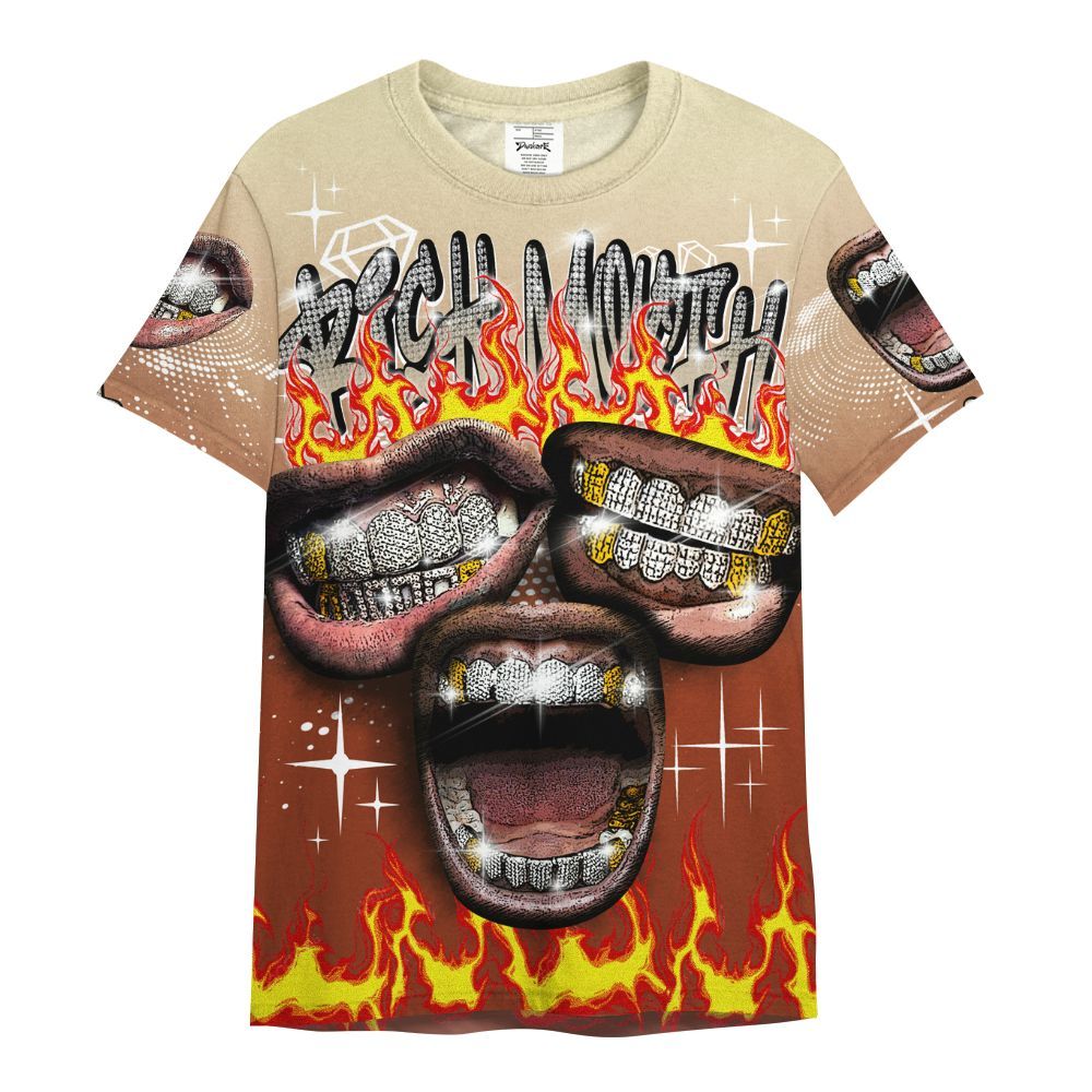 Shirt To Match Retro Eastside Golf 12s - Rich Mouth Fire Rap Retro 90s All Over Print
