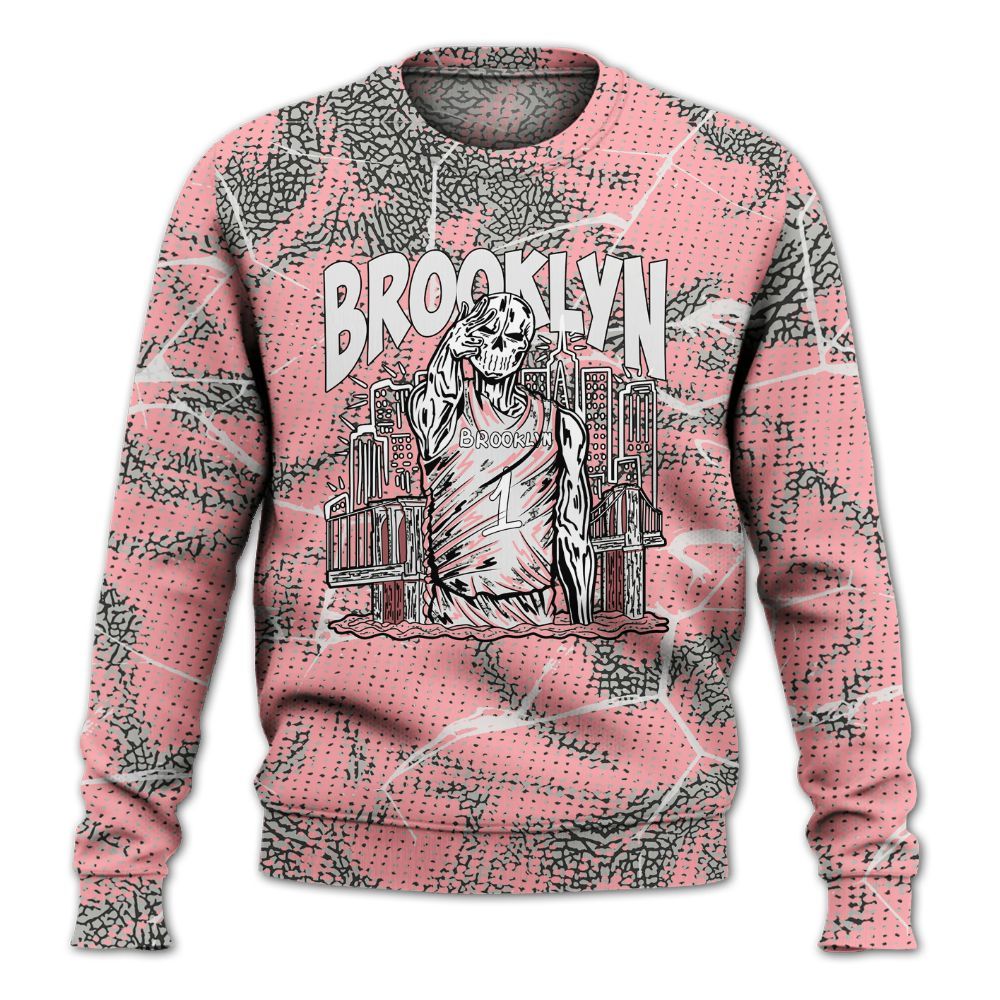 Sweatshirt To Match Retro Wings 3s - Brooklyn's Skeleton Crack All Over Print