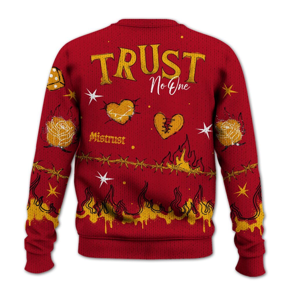 Knitted Sweater To Match Cardinal 7s - Trust No One Snake-Bite Doodle Crayon
