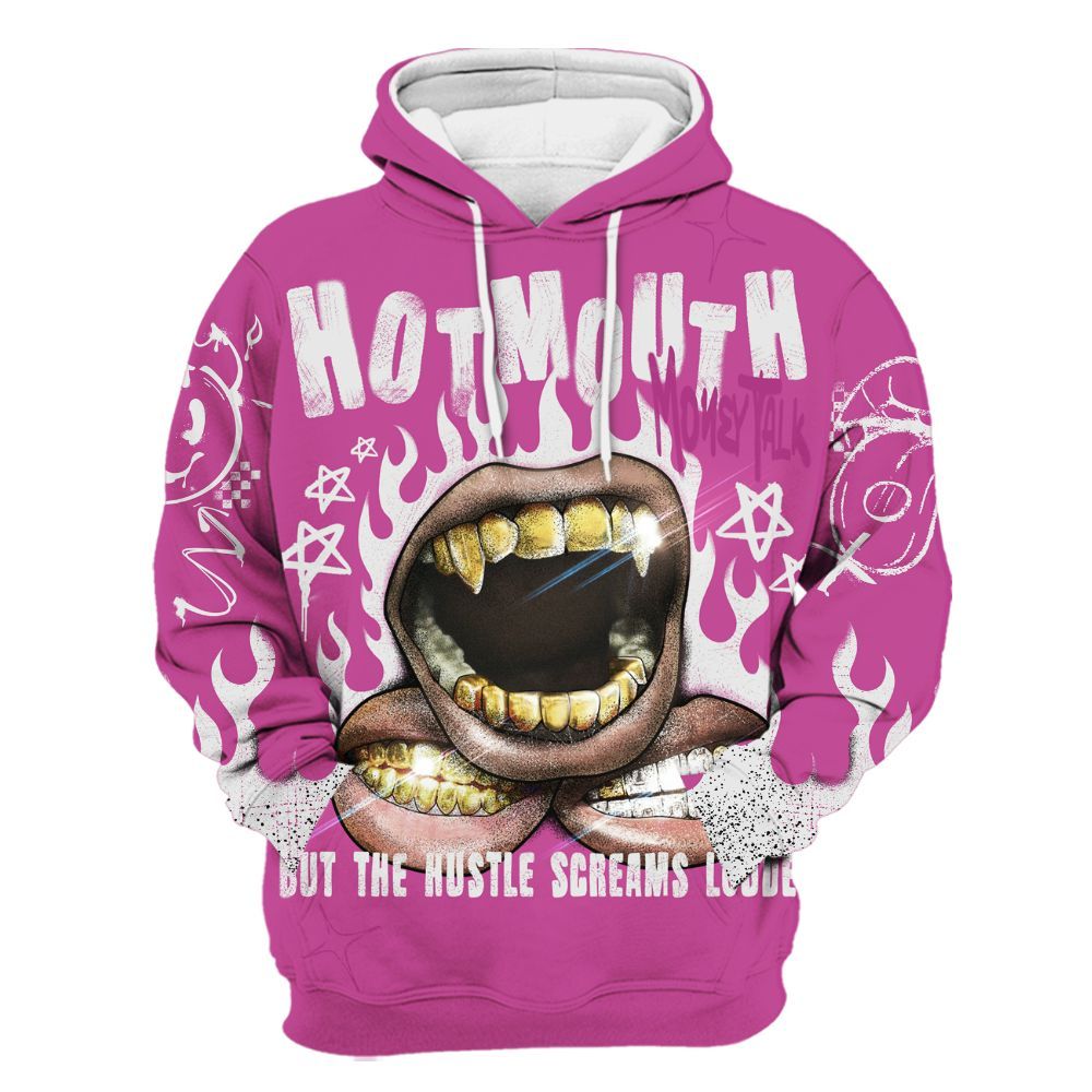 Hoodie To Match Dunk Low Active Fuchsia - Mouth Burning Street Style All Over Print