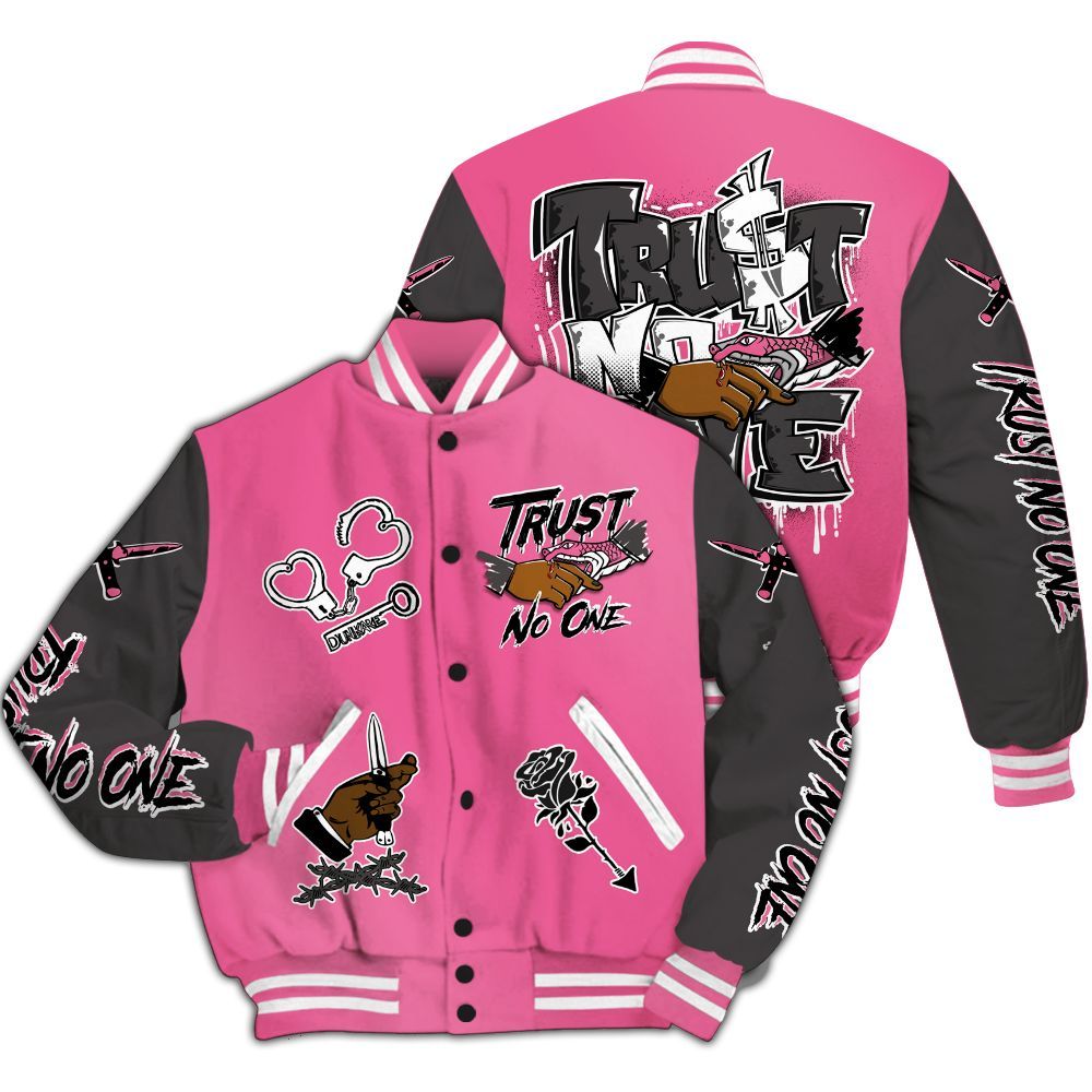 Varsity Jacket To Match Air Max SNDR Hyper Pink - Trust No One Dripping All Over Print